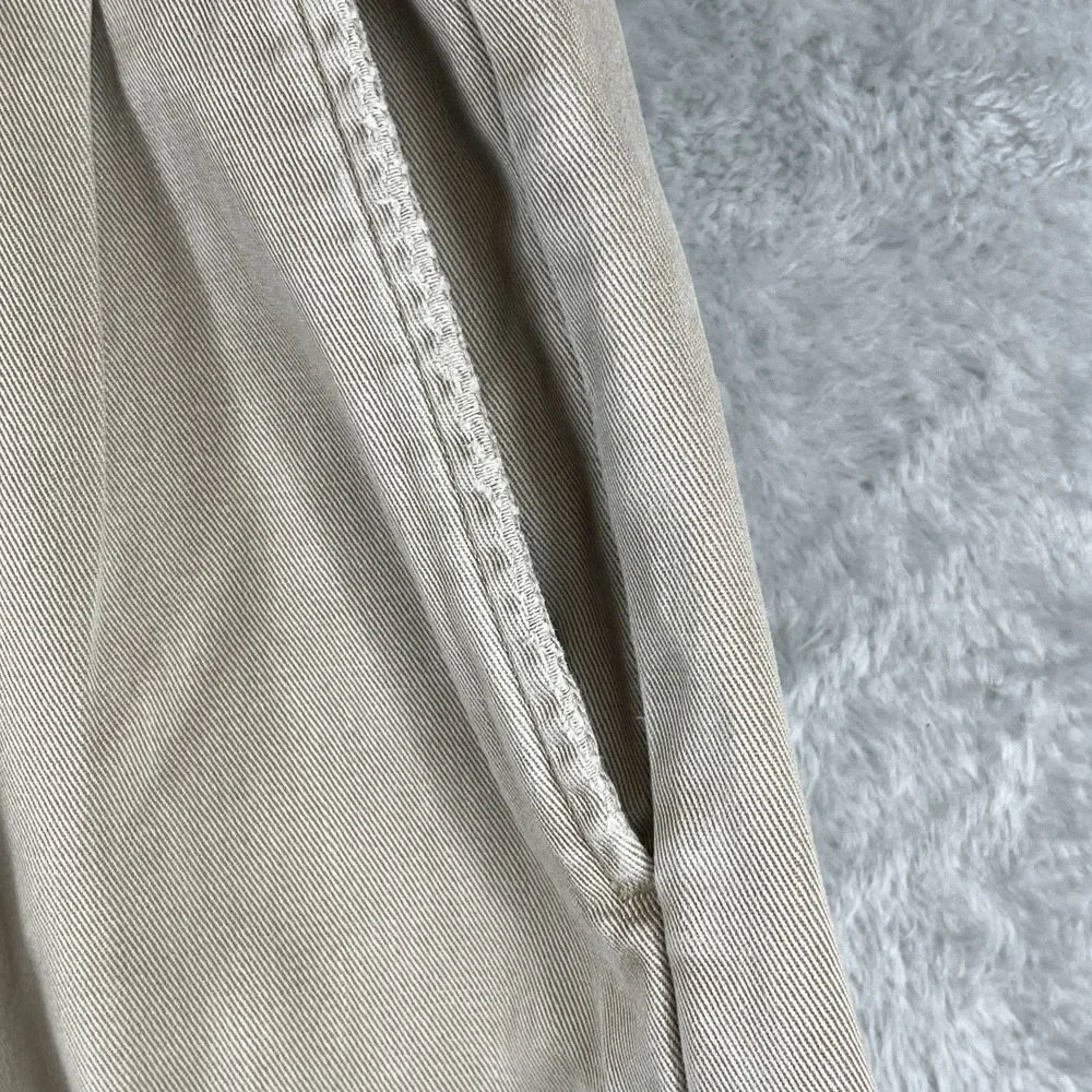 Lauren Ralph Lauren Womens 36x25 SHORT Pleated Khaki Pants High Rise VTG Preppy